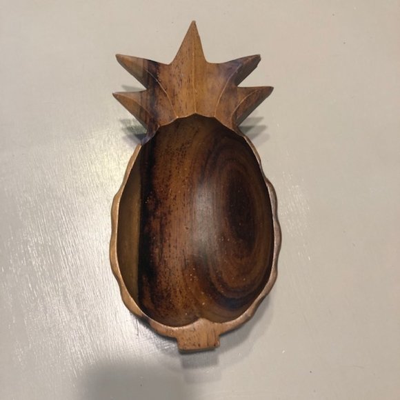 Vintage pineapple wood bowl - Picture 1 of 5